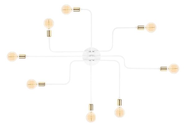 Прикрепен полилей TRUVA 8xE27/40W/230V бял/златен
