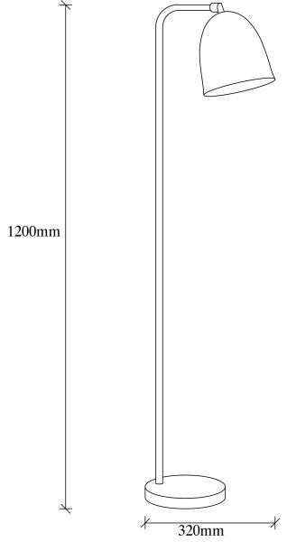 Подова лампа TATTOO 1xE27/40W/230V черна