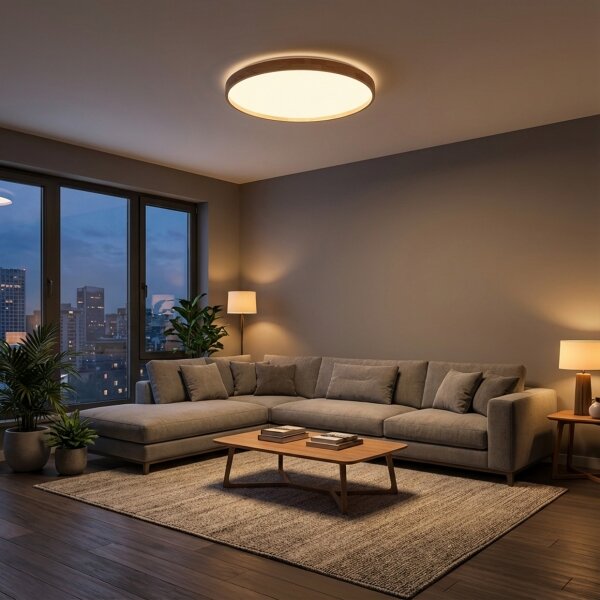 Brilagi - LED димируемо осветително тяло ALSON LED/72W/230V 3000-6500K дъб Ø 78 см + дистанционно управление