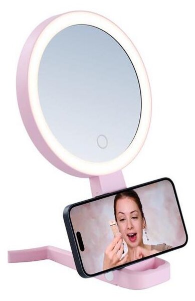 Immax 09102L - LED+CCT Димируемо козметично огледало SWEET LED/3W/5V розово