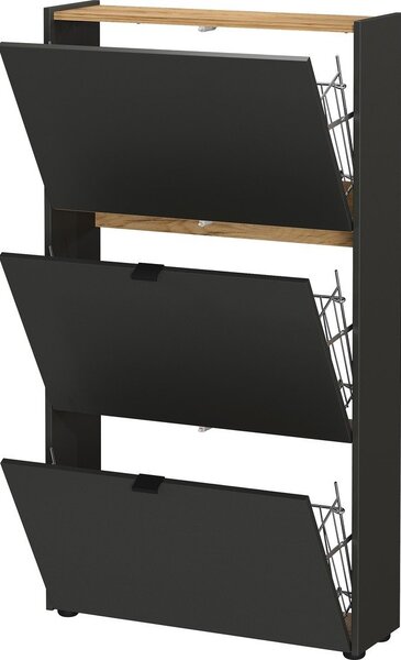 Антрацитна накланяща се стойка за обувки 71x127x22 cm Ameca – Germania