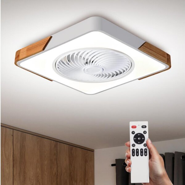 Brilagi-LED димируемо осветително тяло с вентилатор LED/30W/230V 3000-6500K бяло/дъб + дистанционно управление