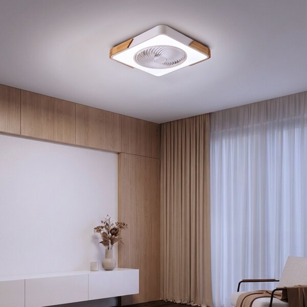 Brilagi-LED димируемо осветително тяло с вентилатор LED/30W/230V 3000-6500K бяло/дъб + дистанционно управление