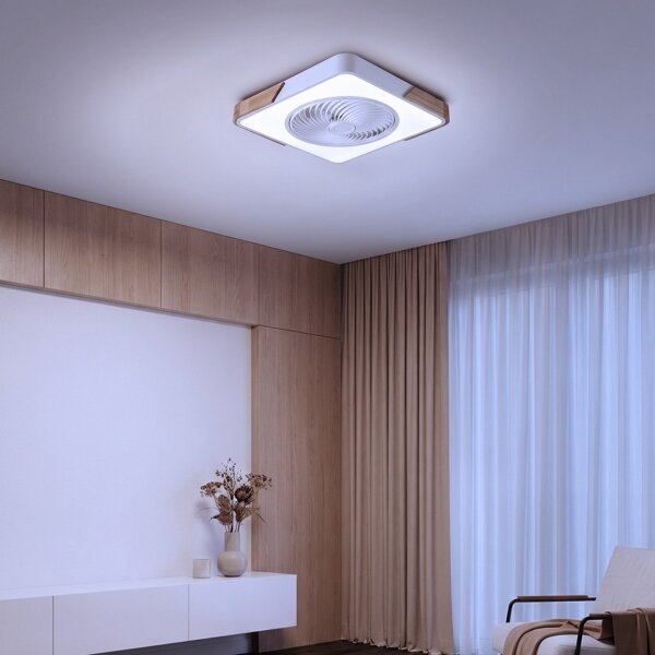 Brilagi-LED димируемо осветително тяло с вентилатор LED/30W/230V 3000-6500K бяло/дъб + дистанционно управление