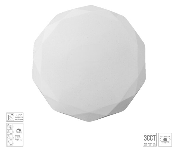 Prezent 71337 - LED димируем плафон IRIDIO LED/18W/230V Ø 34 см бял