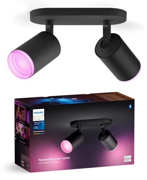 Philips - LED RGBW Димируем спот Hue FUGATO 2xGU10/4,2W/230V черен