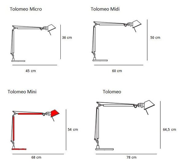 Artemide - Tolomeo MINI Настолна Лампа Алуминий Artemide