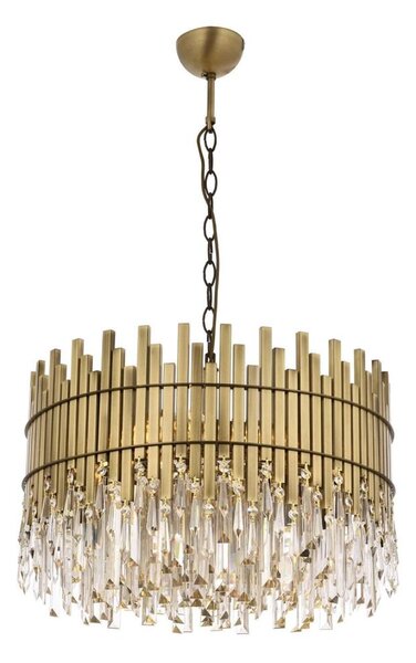 Люстра на верига CRYSTALLINE, 8xE27/40W/230V, диаметър 60 см, месинг