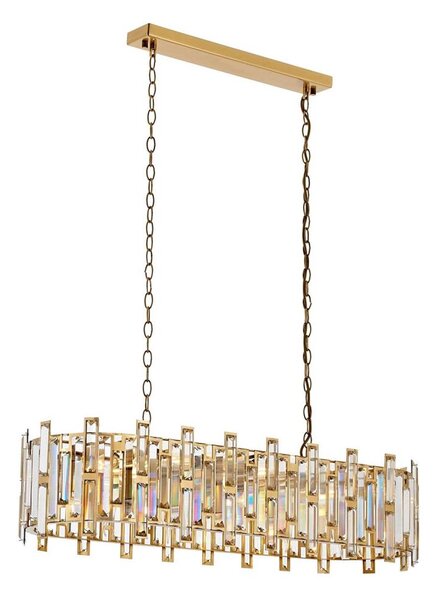 Полилей на верига CRYSTALLINE 13xE14/40W/230V златен