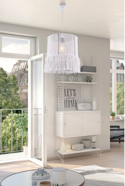 Vисяща лампа на шнур NESS MACRAME 1xE27/40W/230V бяла