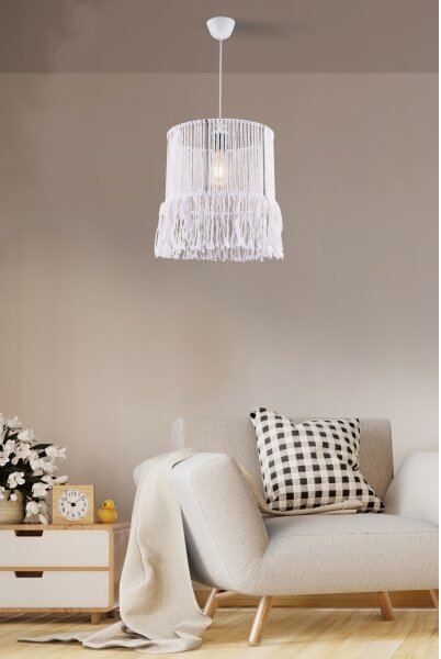 Vисяща лампа на шнур NESS MACRAME 1xE27/40W/230V бяла