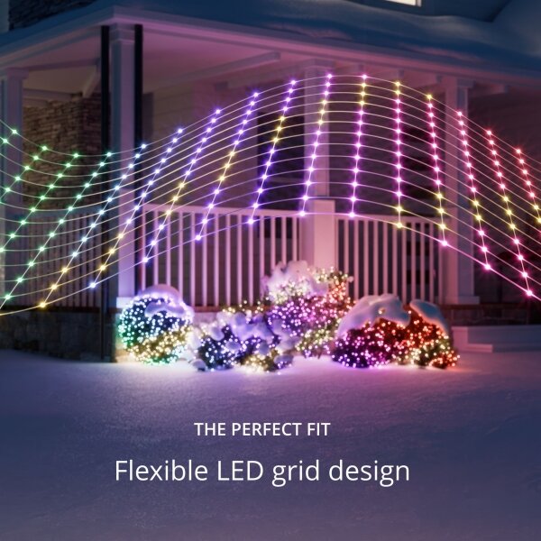 Twinkly TWN240RGB-TEU - LED RGB Димируем екстериорен завеса LED 1,2 м IP44 Wi-Fi