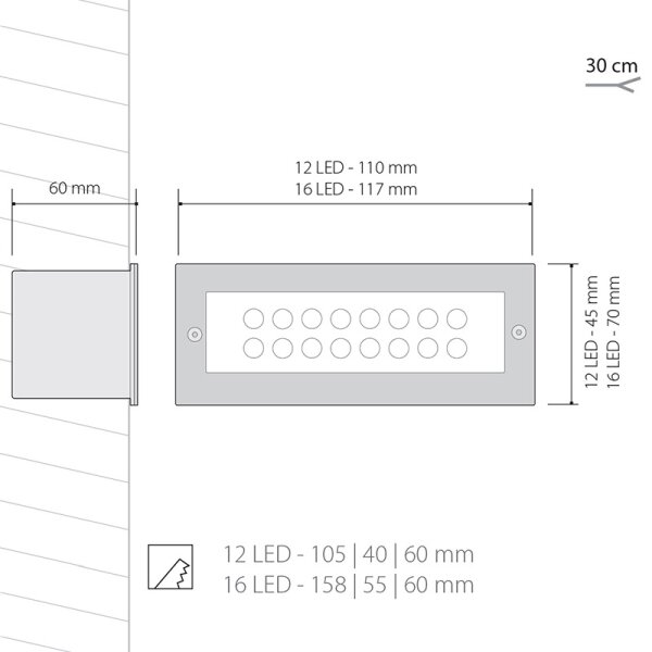 LED Екстериорно осветление 1x12LED/1W/230V IP54