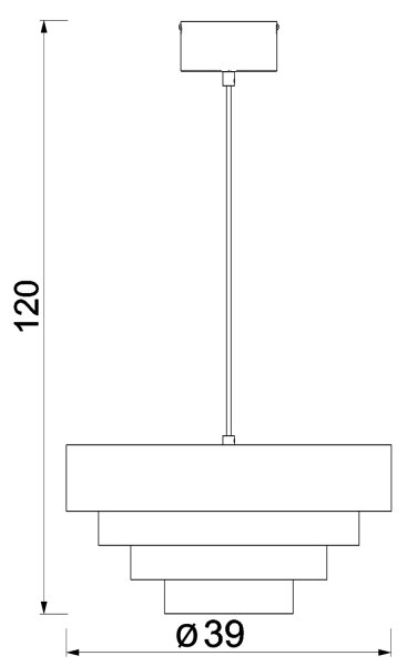 Пендел RINGS 1xE27/15W/230V сив