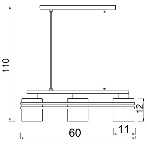 Пендел SCOT 3xE27/15W/230V черен/златист