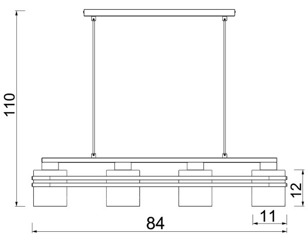 Пендел SCOT 4xE27/15W/230V черен/златист