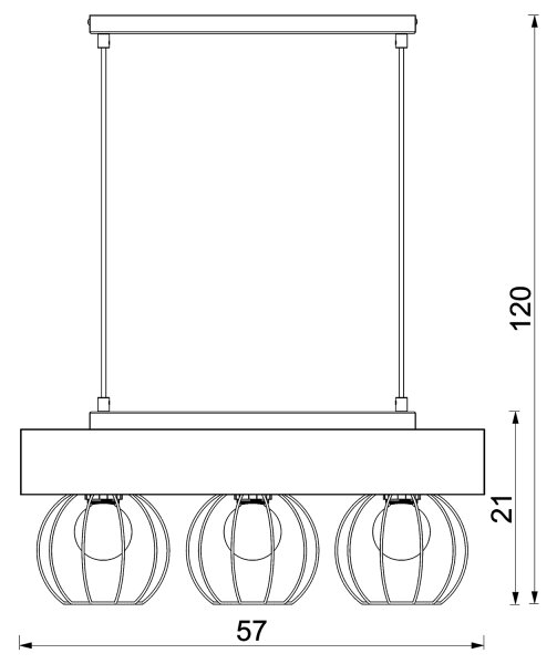 Пендел MENTON 3xE27/15W/230V черен/кафяв