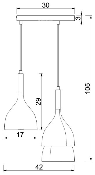 Пендел NOAK 3xE27/15W/230V бежов/златист