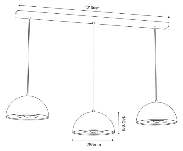 Пендел ELGUND 3xE27/15W/230V бял