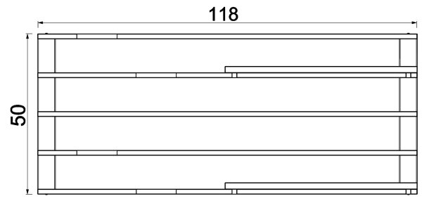 Стенен рафт със саксии за цветя и LED осветление SHELF 50x118 см черен/кафяв