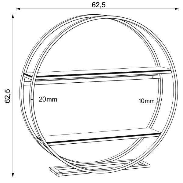 Странична маса SHELF Ø 62,5 cm