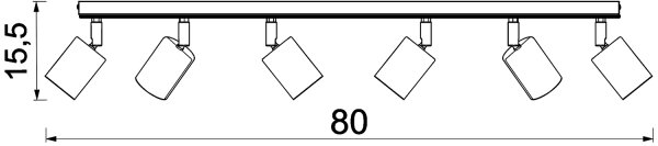 Спот TULON 6xGU10/8W/230V черен