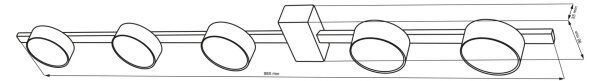 LED Плафониера JOY 5xGX53/6W/230V черен