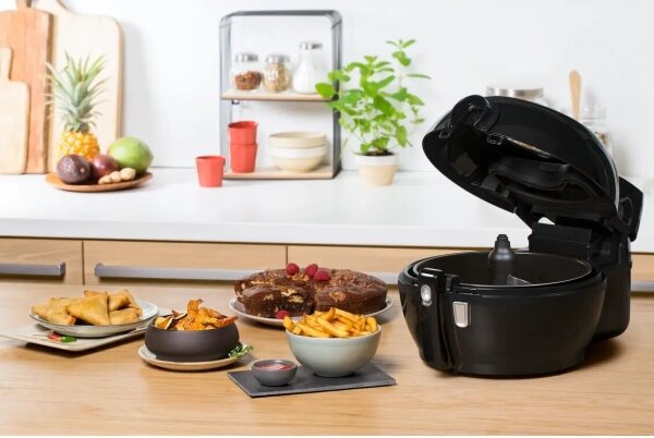 Tefal - Еър фрайър ACTIFRY GENIUS DUAL MOTION 1,2l 1350W/230V черен