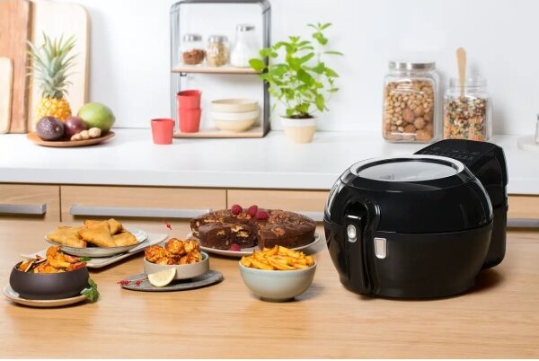 Tefal - Еър фрайър ACTIFRY GENIUS DUAL MOTION 1,2l 1350W/230V черен