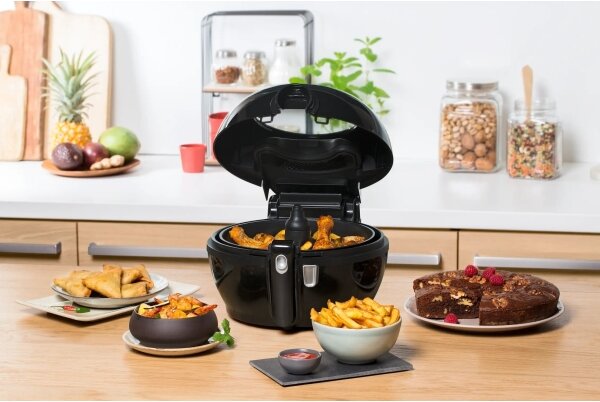 Tefal - Еър фрайър ACTIFRY GENIUS DUAL MOTION 1,2l 1350W/230V черен