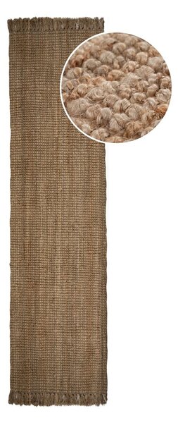 Ръчно изработена ютена пътека в естествен цвят 60x150 cm Jute Boucle – Flair Rugs