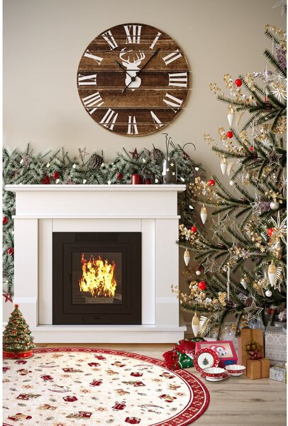 Червен кръгъл килим с коледен мотив със смес от памук ø 160 cm Toy's Delight Red Christmas – Villeroy&Boch