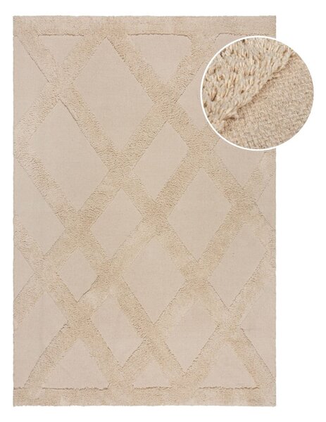 Бежов памучен килим 80x150 cm Tessa Diamond – Flair Rugs