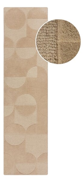 Бежов вълнен килим 60x230 cm Gigi - Flair Rugs