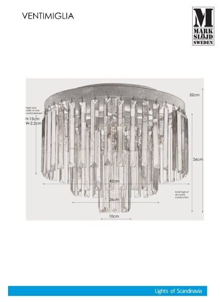 Markslöjd 106563 - Кристално таванно осветление VENTIMIGLIA 4xE14/40W/230V