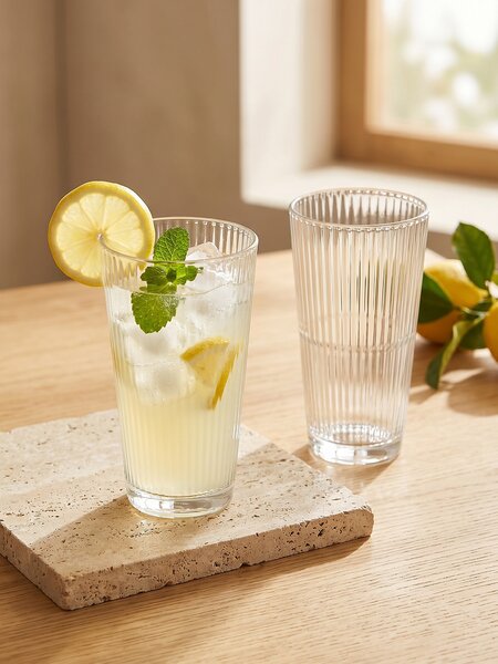 Sinsay - Комплект релефни чаши 4 pack - clear