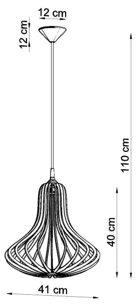 Полилей на верижка ELZA 1xE27/60W/230V