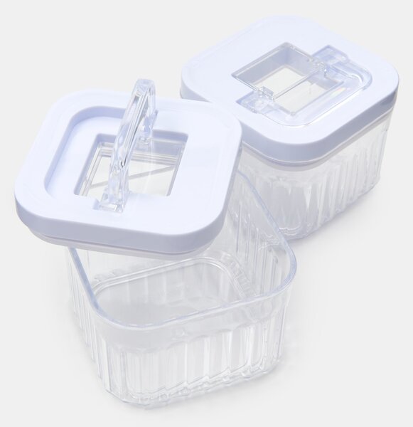 Sinsay - Комплект оребрени кутии за храна с капаци 2pack - clear