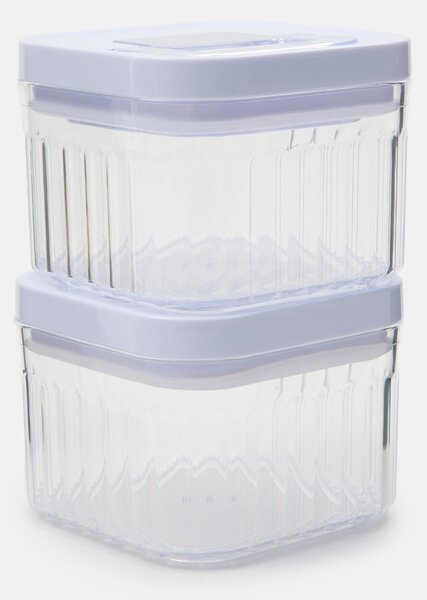 Sinsay - Комплект оребрени кутии за храна с капаци 2pack - clear
