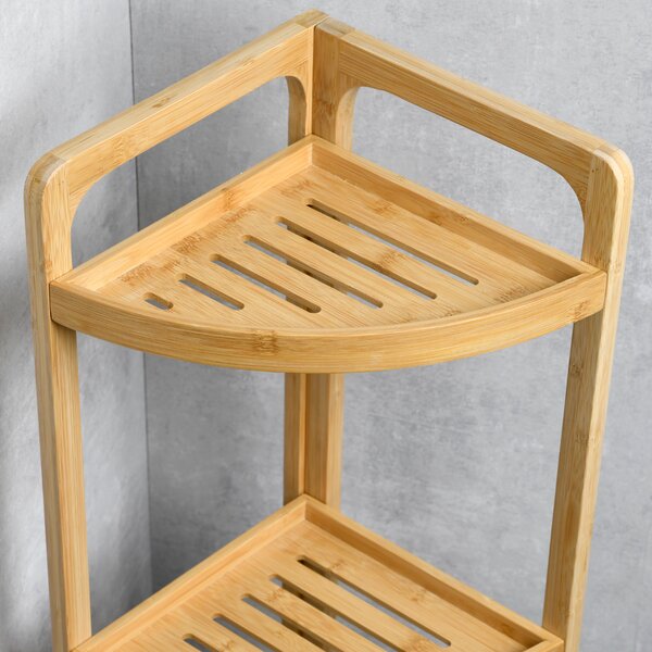 Етажерка ъглова за баня KESPER 23x23x70см - БАМБУК