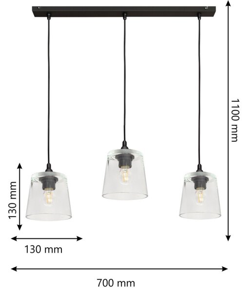 Висящ полилей LUCEA 3xE27/60W/230V