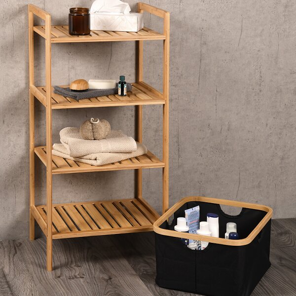 Етажерка 4 рафта с кош 44x33x93см KESPER – БАМБУК