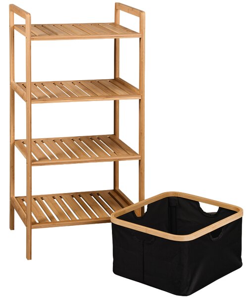 Етажерка 4 рафта с кош 44x33x93см KESPER – БАМБУК