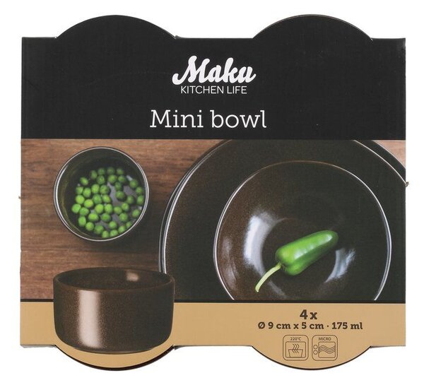 MAKU К-т 4бр. каменинови купички “Brown Edition“ - Ø 9см