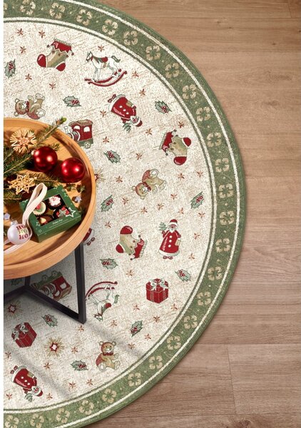 Зелен кръгъл килим с коледен мотив със смес от памук ø 160 cm Toy's Delight Green Christmas – Villeroy&Boch