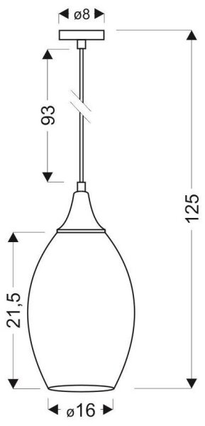 Полилей висящ на кабел CELIA 1xE27/60W/230V