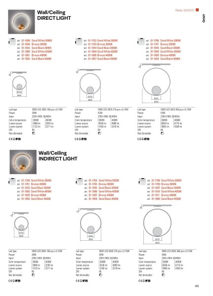 Redo 01-1701 - LED Аплик ORBIT LED/28W/230V бронз