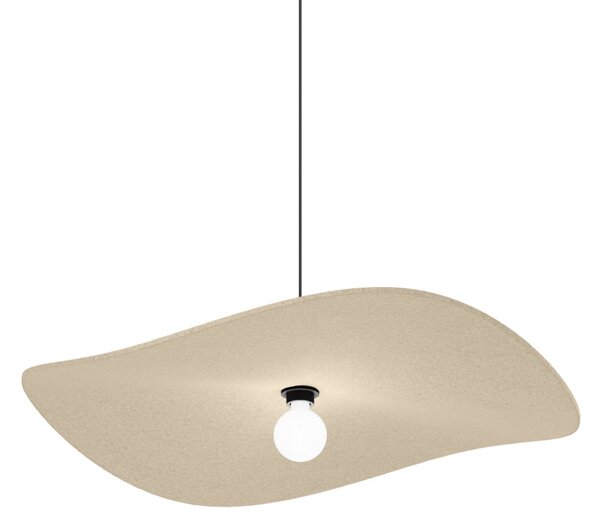 Wever & Ducré Lighting WEVER & DUCRÉ Висяща лампа Wave Soft 3.0 от филц в цвят на варовик, Затъмняване, Бежов, Дневна/трапезария, Плат / текстил, Модерен