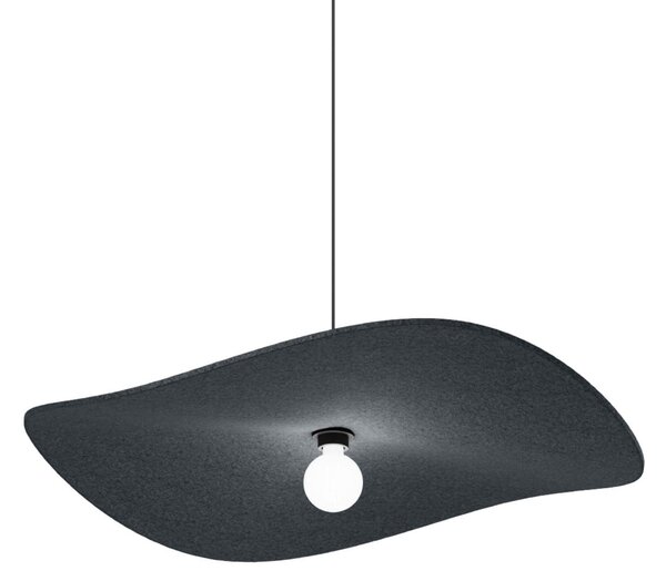 Wever & Ducré Lighting WEVER DUCRÉ Висяща лампа Wave Soft 3.0 от филц, антрацит, 100 см, Затъмняване, Черен, Дневна/трапезария, Плат / текстил, Модерен
