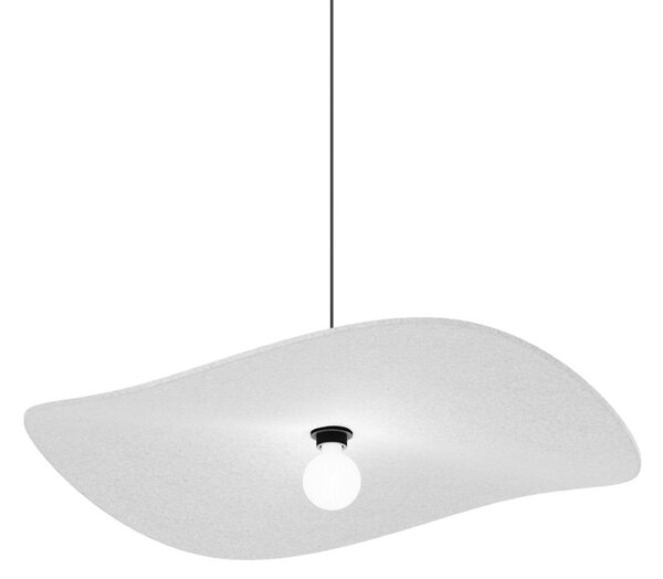 Wever & Ducré Lighting WEVER DUCRÉ Висяща лампа Wave Soft 3.0 от филц, мраморно сиво, 100 см, Затъмняване, Сив, Дневна/трапезария, Плат / текстил, Модерен